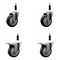 Service Caster 4'' SS Maroon Poly Swivel 7/8'' Expanding Stem Caster Set 2 Total Lock Brakes, 4PK SCC-SSEXTTL20S414-PPUB-MRN-2-S-2-78 - alternate 1
